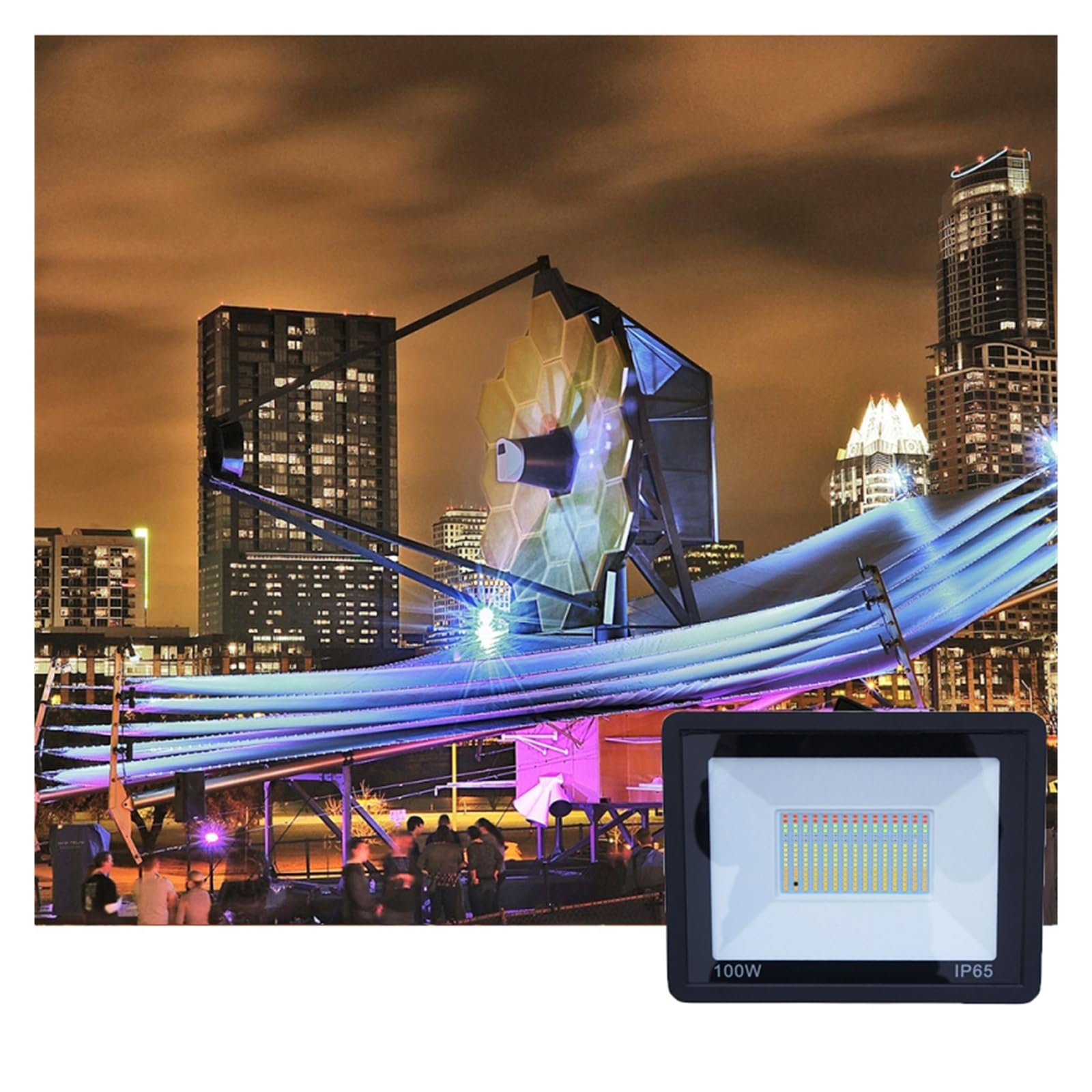 Proiettore a LED per esterni, Proiettori LED Intelligenti Tuya + BT Smart Home Illuminazione Esterna App RGB + W + C Luce Di Inondazione IP66 30 / 50W / 100W Faretto per porte da garage da giardino(50