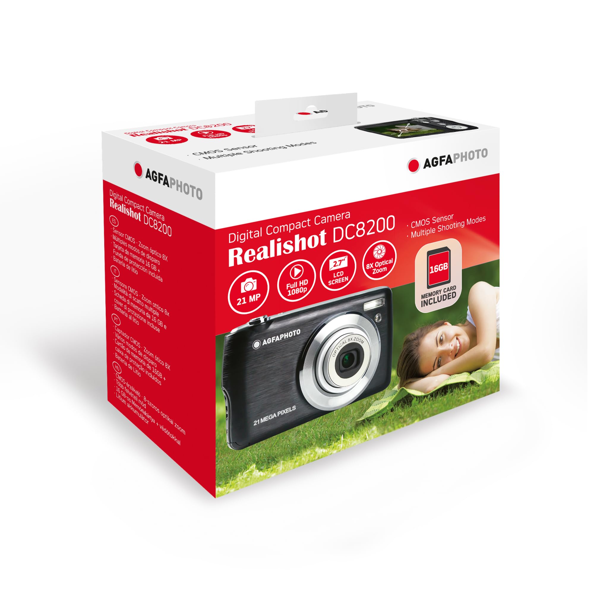 AGFA Photo Realishot DC8200 Appareil Photo Numérique Compact 21MP Full HD Zoom Optique 8X