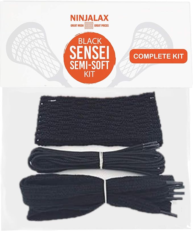 NinjaLax SemiSoft Lacrosse Mesh & Stringing Kit Black