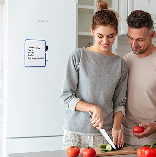 Miniatura 4 de PTY Pizarra magnética de borrado en seco de 6 x 8 pulgadas con marcador magnético y 2 imanes, mini pizarra blanca para casillero escolar,