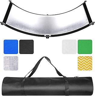 Neewer Clamshell Light Reflector Diffuser, 66â€Ã—24â€ Photography Curved Lighting Reflector with Black, Silver, White, Gold, Chromakey Green, Blue Colors (Stand Not Included)
