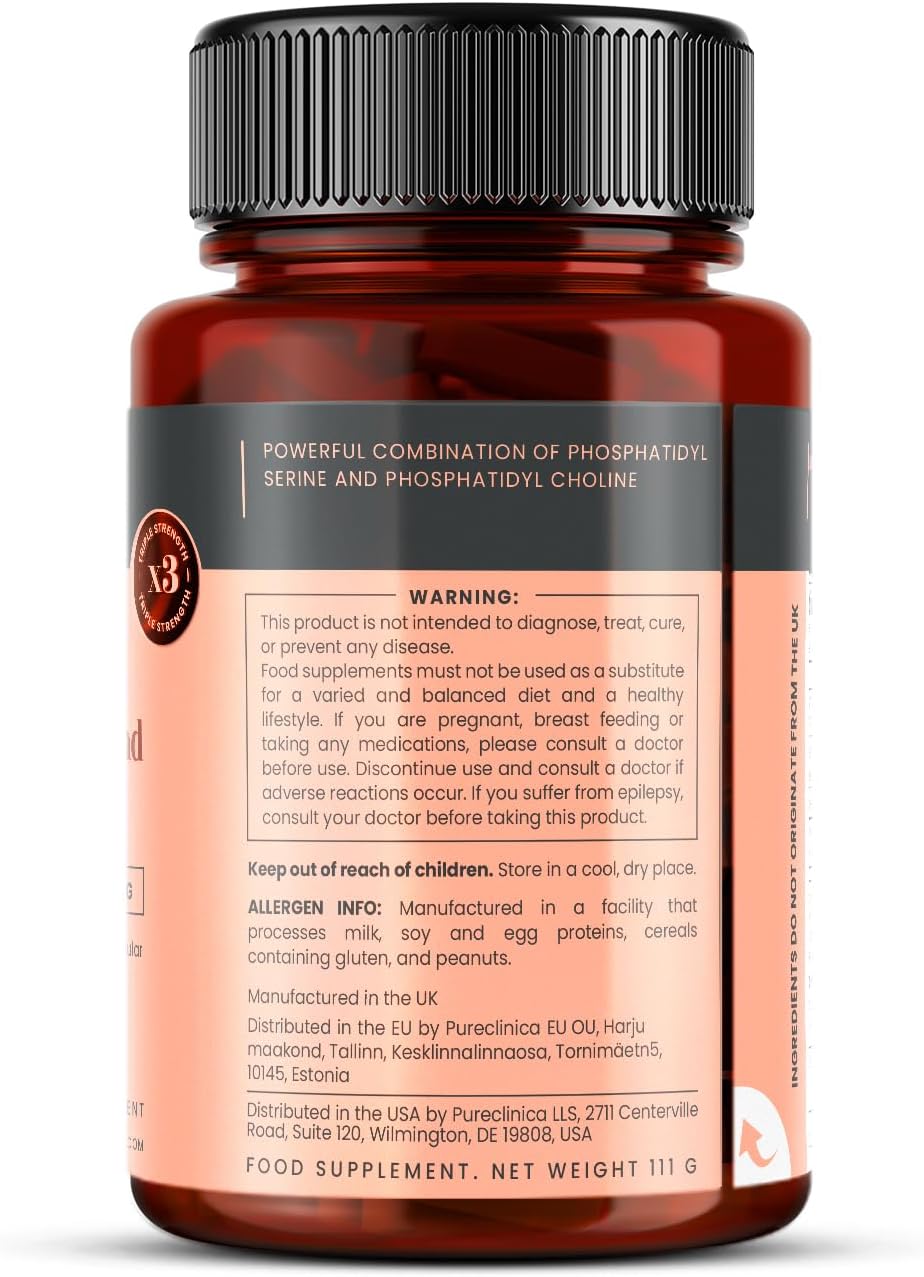 Triple Strength Phophatydyl Serine and Phosphatidyl Choline x 120 Tablets (2 Bottles of 60 Tablets).
