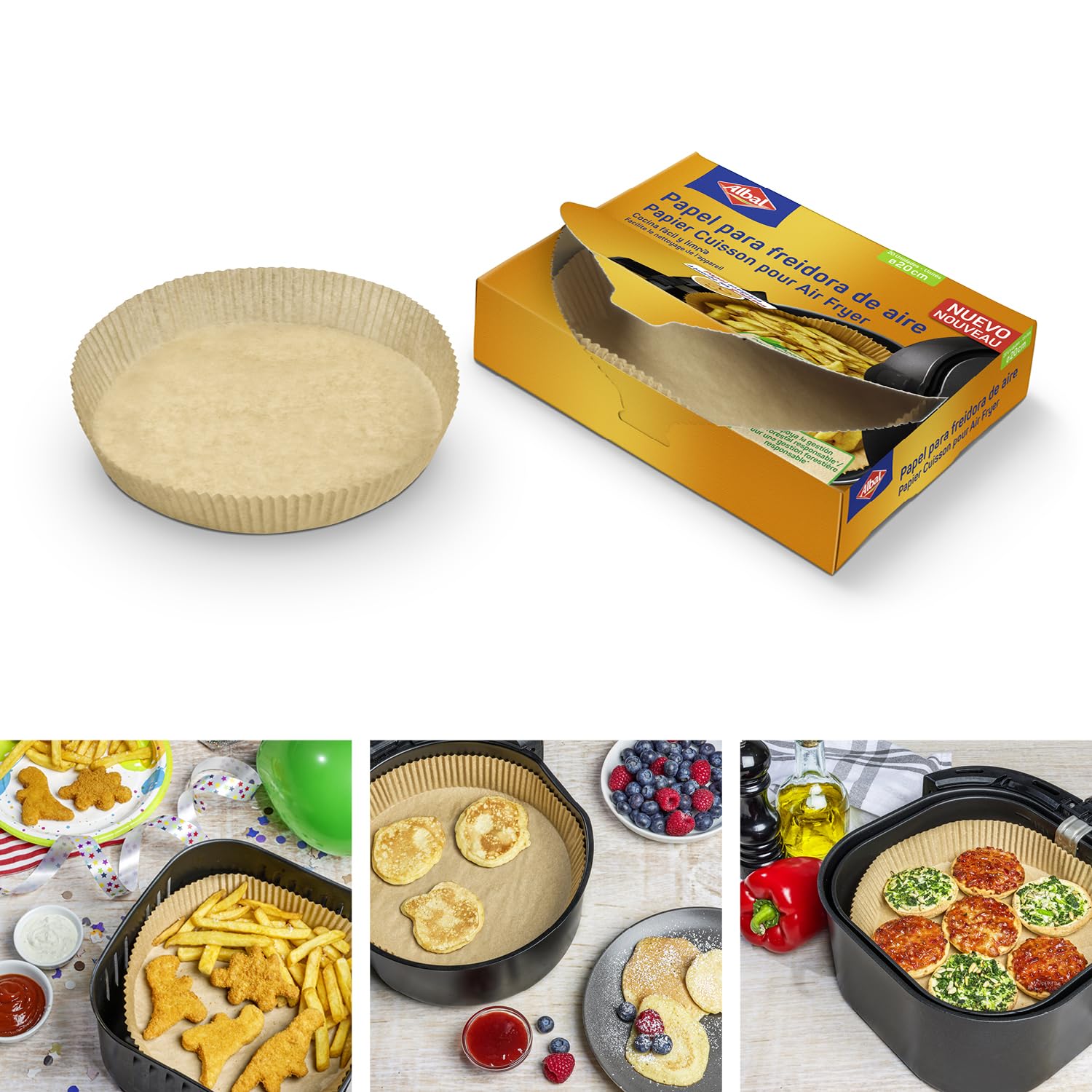 Albal Papier Cuisson Air Fryer 4-8 litres Absorbe les graisses