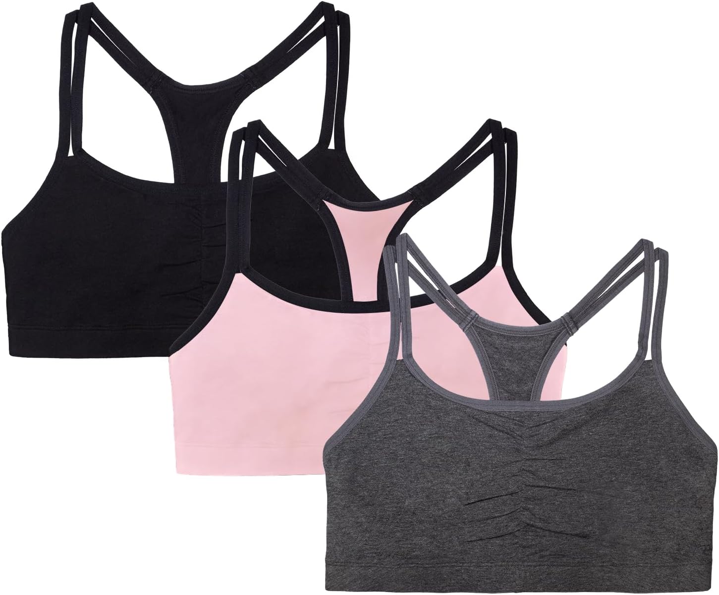 Fruit of the Loom Women’s Multi-Pack Spaghetti Strap Cotton Sports Bra