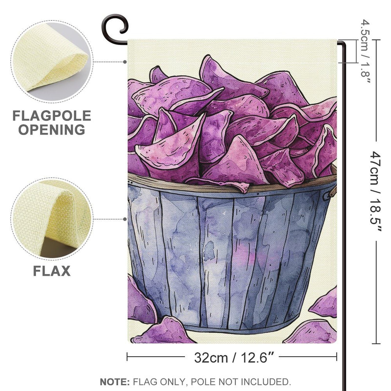 OTVEE Gartenflagge 'It Is A Girl' – Jute-Look, Doppelseitig Bedruckt (30,5 X 45,7 Cm, Rosa)