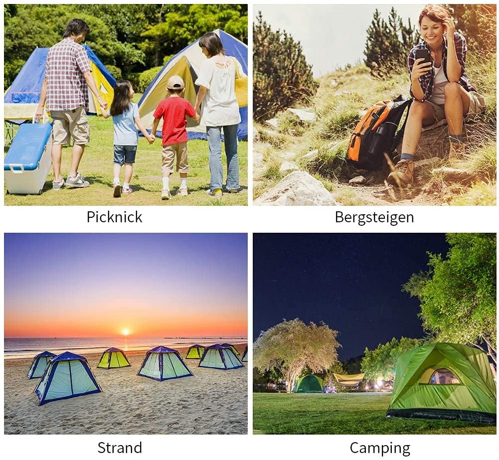 Camping Zelt 2-3 Personen, Automatisches Pop Up Kuppelzelt mit Doppel-Türen, Wasserdicht & Winddicht, 3-4 Saison Zelt Outdoor Zelt für Familie, Trekking und Camping, Waldgrün