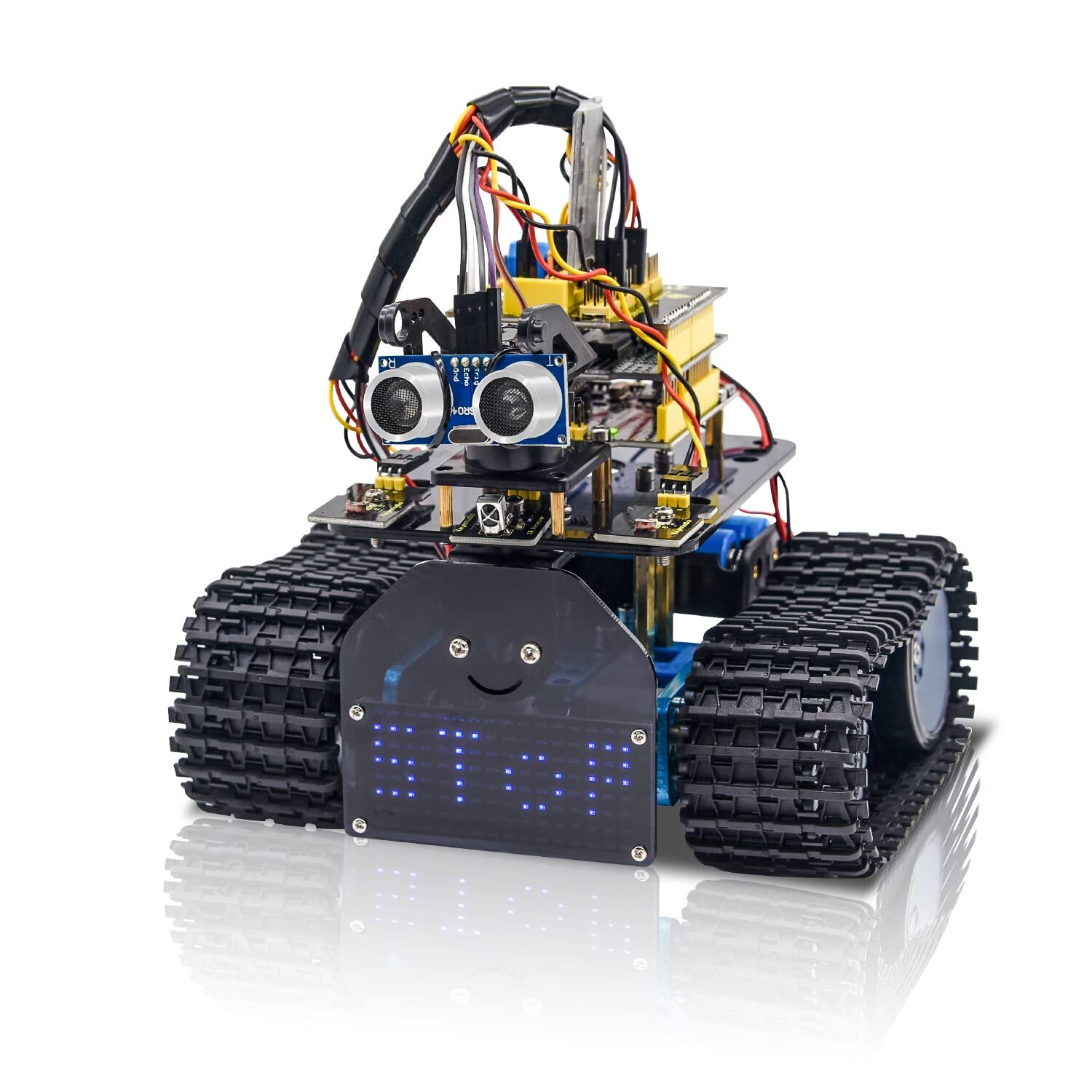 Buy KEYESTUDIO Mini Tank Robot V2 Smart Car Kit for Arduino, Light ...
