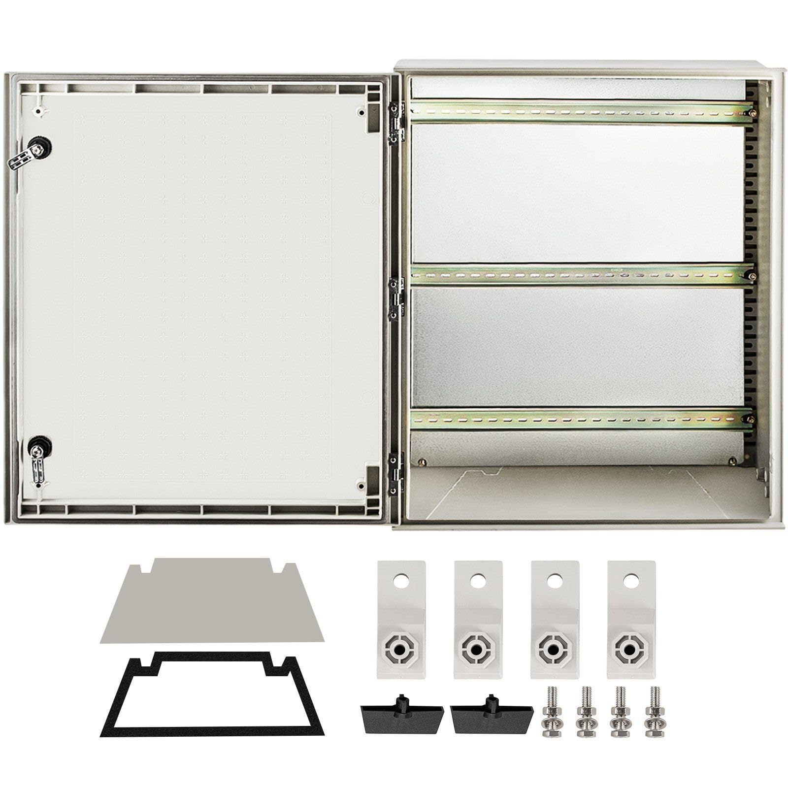 NEMA Steel Enclosure, 24 x 20 x 9'' NEMA 4X Fiberglass Electrical Box, IP66 Waterproof & Dustproof, Outdoor/Indoor Electrical Junction Box, with Mounting Plate(60 x 50 x 23 cm)