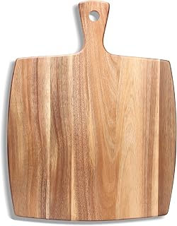 Ayiaren 17x13 Large Acacia Wood Cutting Board with Handle - Reversible Charcuterie Board, Butcher Block for Meat, Cheese Serving Platter