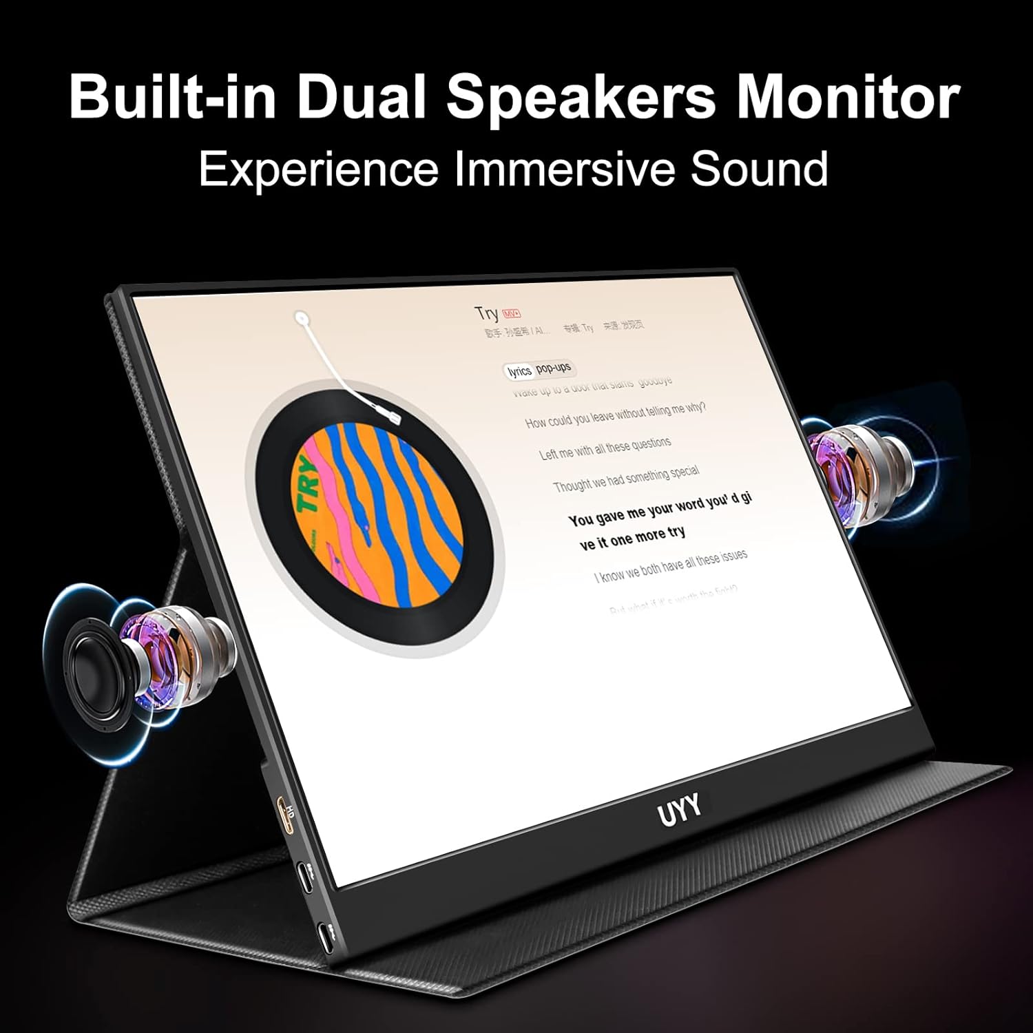 UYY Monitor portatile15.6 Ultra-Thin FHD 1080P,2024 Travel IPS Monitor,HDR Gaming Monitor with Smart Cover and Dual Speakers, HDMI,Type-C, |Laptop|PC|Phone|Mac|PS|Game Console UYY Monitor portatile15.6 Ultra-Thin FHD 1080P,2024 Travel IPS Monitor,HDR Gaming Monitor with Smart Cover and Dual Speakers, HDMI,Type-C, |Laptop|PC|Phone|Mac|PS|Game Console