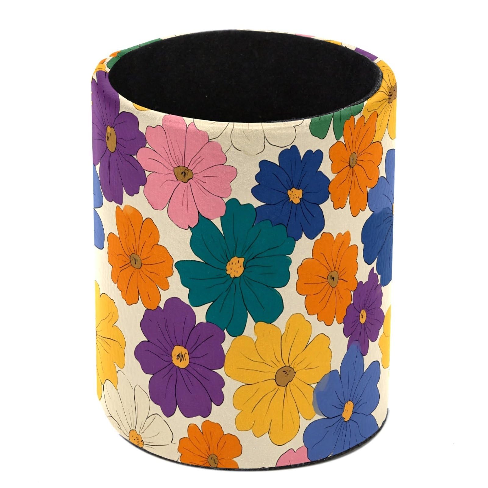 FWJZDSP Watercolor Flower Pencil Cup Pen Organizer Makeup Brush Holder for Office Home Countertop Desk Accessory Storage