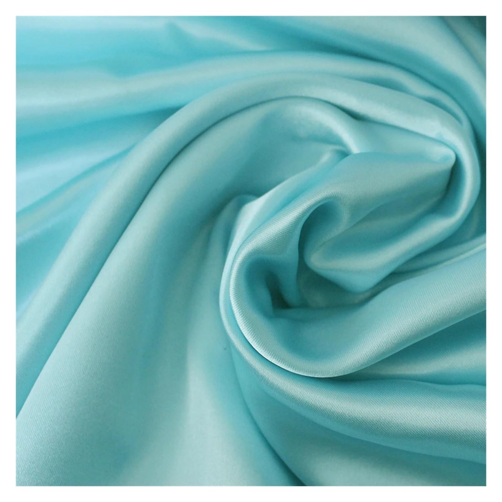 Silk Fabric Polyester Satin Fabric Highend Simulation Silk Gift Box Lining Cloth Solid Color DIY Sewing Doll Dress(Hulan,500cm by 150cm)