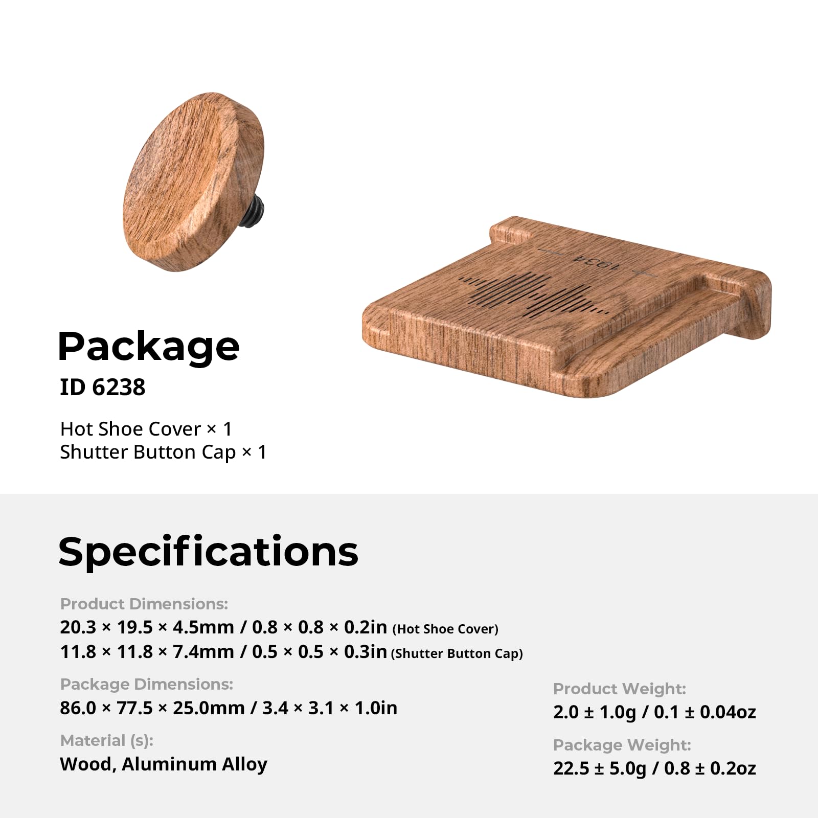 SmallRig Rosewood - Copertura per slitta e pulsante di scatto per Fujifilm X100VI / X100V / X-T30 III / X-T30 II / X-T30 / X-M5 / X-E5 / X-E4 / X-E3 / X-T50 / X-T5 / X-T4 / X-T3 / X-Pro3 X100F