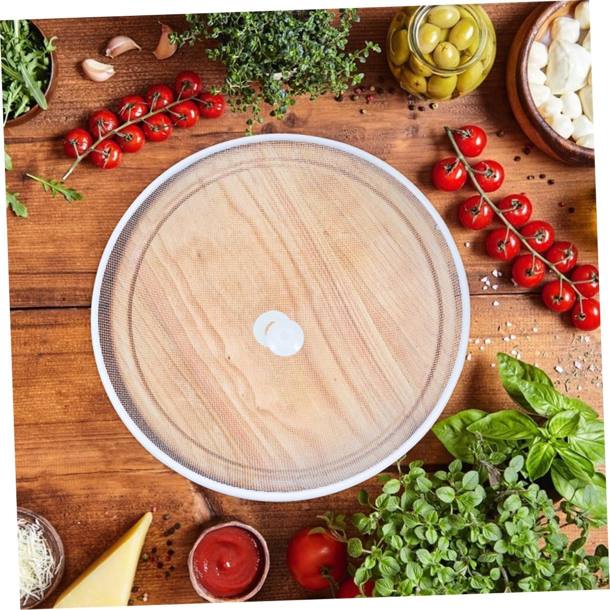 VILLCASE 2pcs White 35cm Diameter Iron Food Protective Covers Mesh Food Tents Fresh-keeping Covers for Home Kitchen Dustproof Meal
