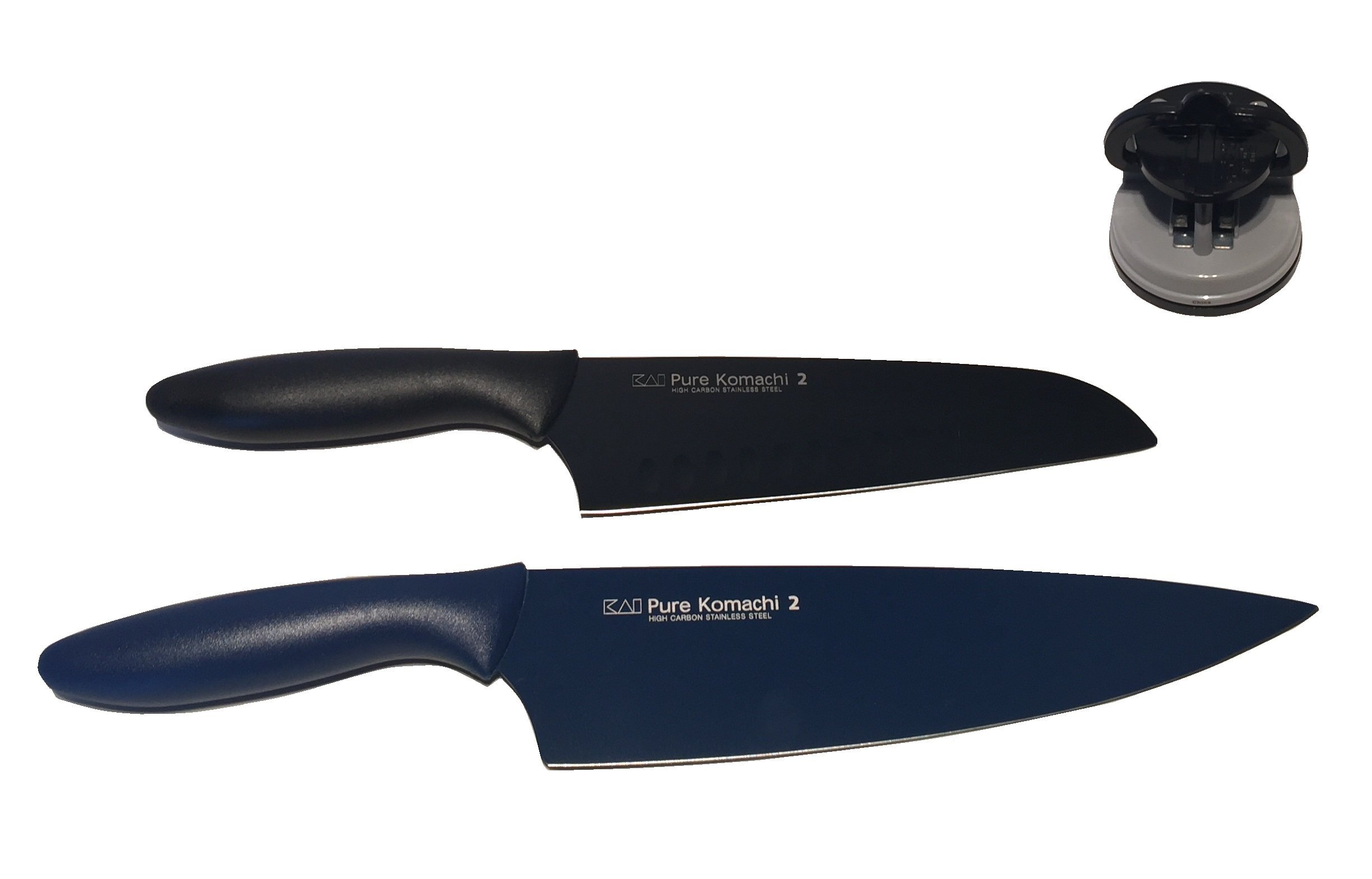 Pure Komachi 2 Chef’s Knife - 8” Bundle with Kai 6.5" Komachi knife and Kai Sharpener (3 items)