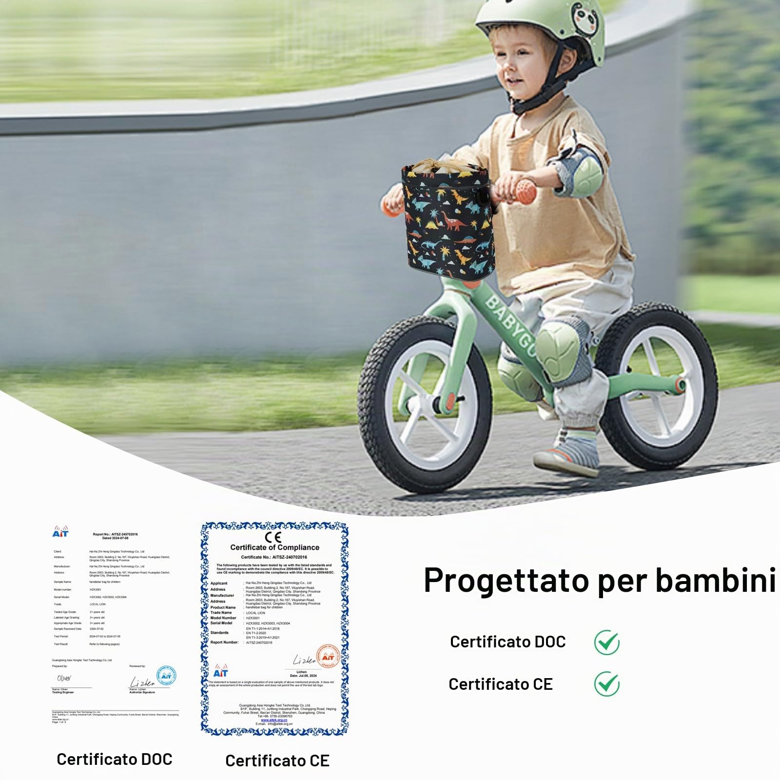 LOCAL LION Borsa da Manubrio per Bambini, Cestino Anteriore per Bicicletta, Borsa da Manubrio con Tracolla, Cestini per Bici, Borse per Bicicletta in Modelli Carini