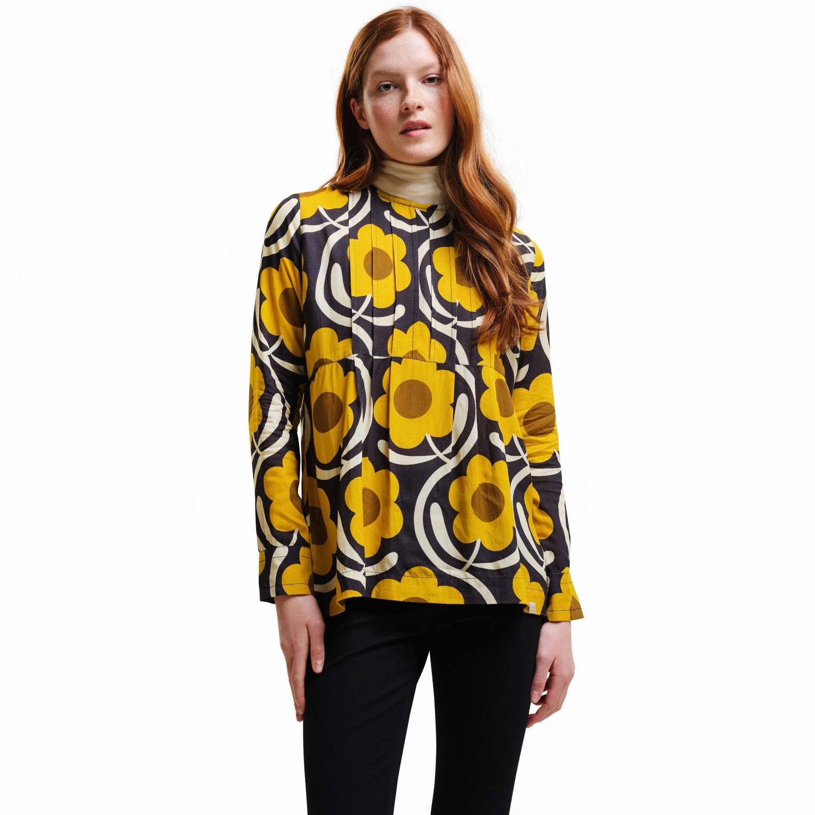 Regatta Women's Yellow Regtta Orla Kiely Long Sleeve Lightweight Blouse Top - 10
