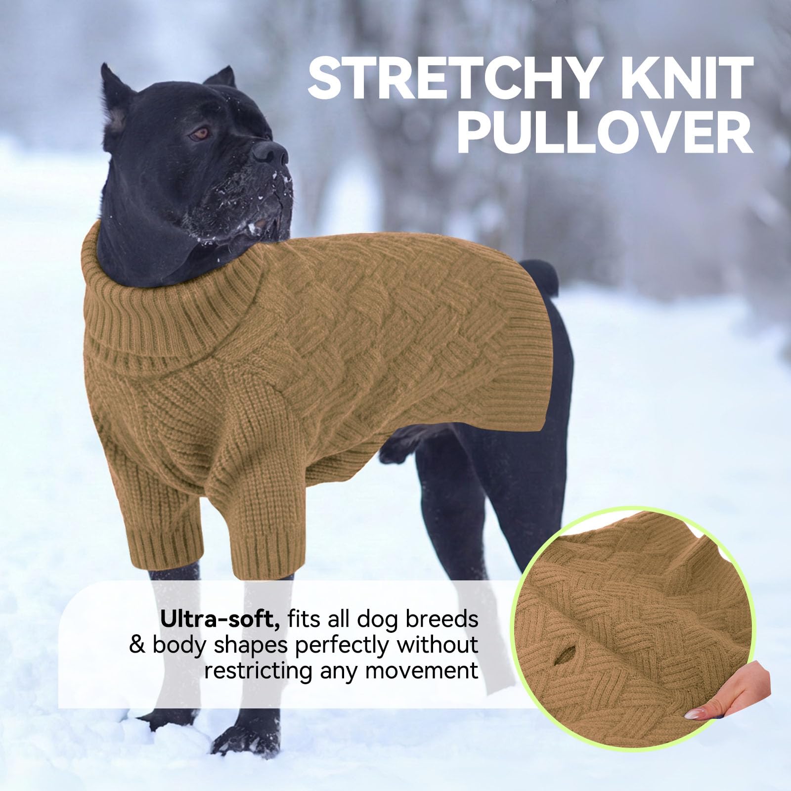 SUNFURA XS Hundepullover, kleine Hundepullover, Strickwaren für den Winter, Katzenpullover, Weihnachtssweatshirt für Yorkie, Chihuahua, warme dicke Rollkragenkleidung für Hunde, Jungen, Mädchen,