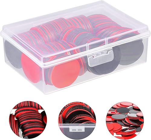 Miniatura 8 de NUOBESTY 300 unidades de discos de aprendizaje de chips para el hogar con juego, contadores de dos fichas, rojo para marcadores de bingo de