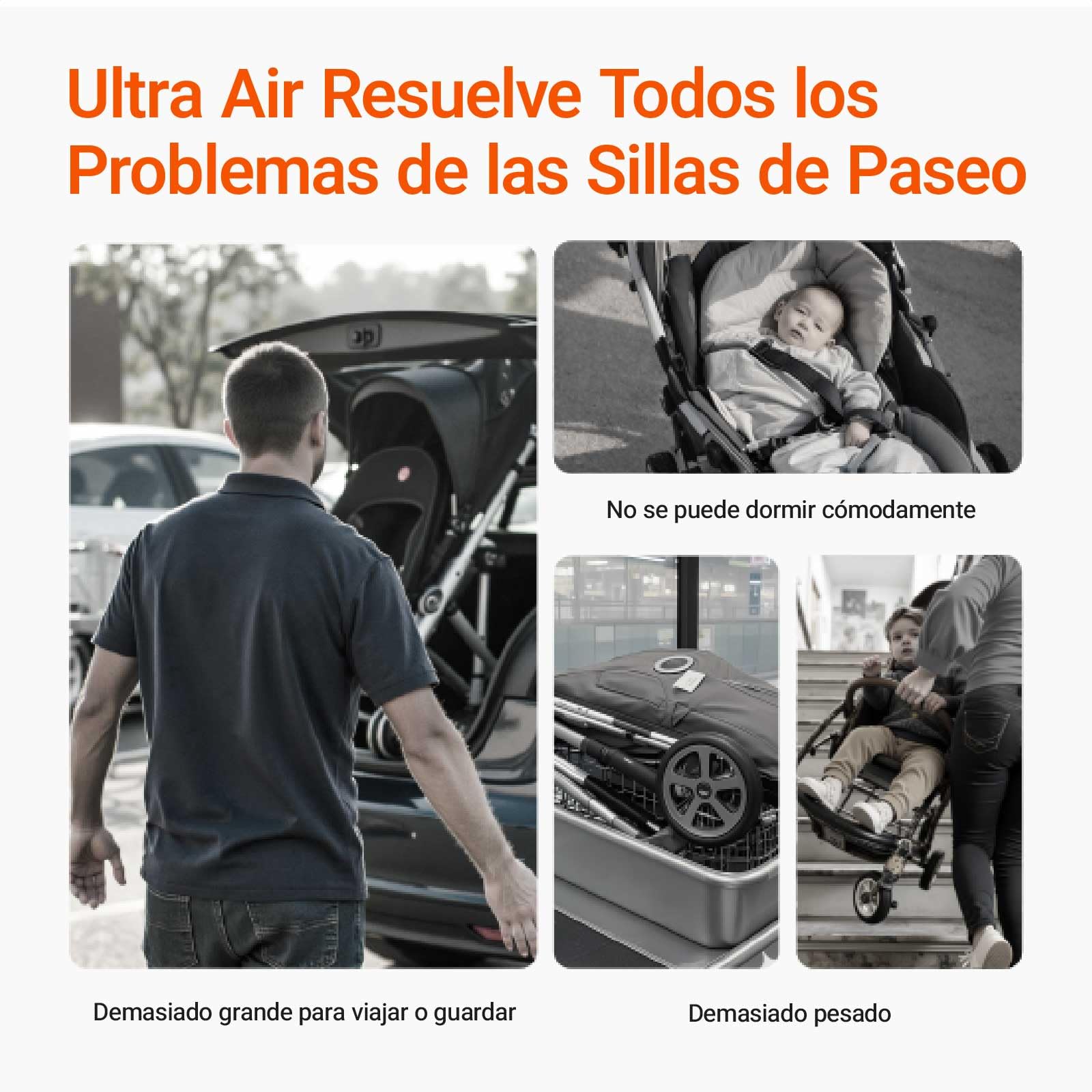 MAMAZING Silla de Paseo Ligera de Fibra de Carbono para Bebés 6M-3 Años (hasta 15kg),Compacta y Plegable con una Mano para Viajar,Carrito de Bebé para Avión como Equipaje de Mano,Peso 5.26kg (Negro)