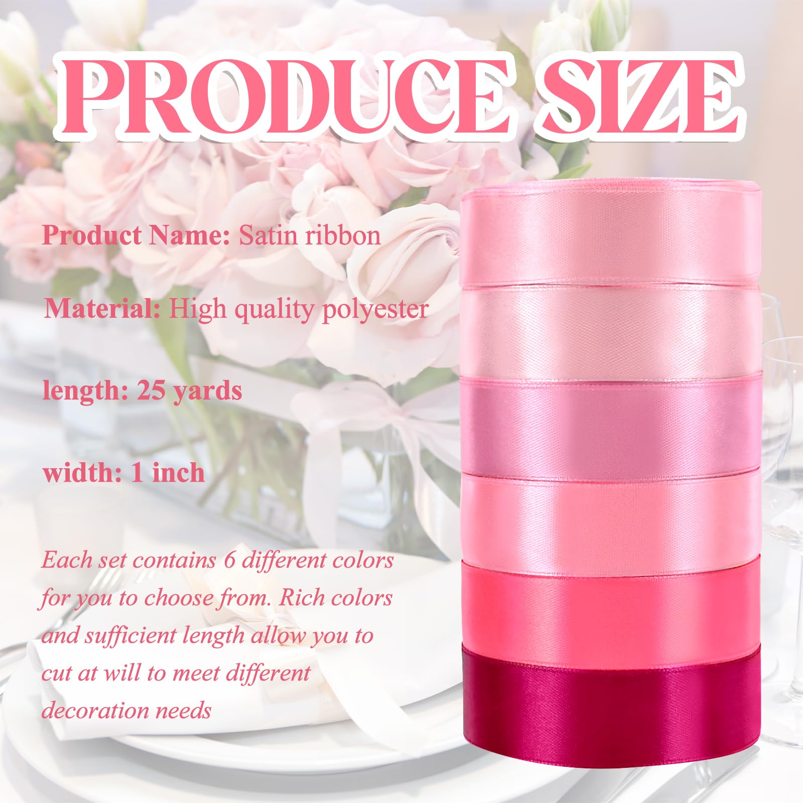 Nastro di 22m x 10cm di larghezza in raso rosa spesso per auto nuziale, nastro di 10cm di spessore in raso rosa fiammingo per confezioni regalo, auto nuziale, Natale, compleanno, torta, fiocco