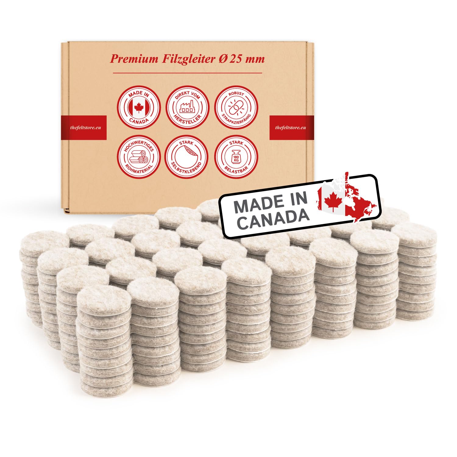 Patins en feutre durables de fabrication canadienne pour la protection de mobilier de valeur