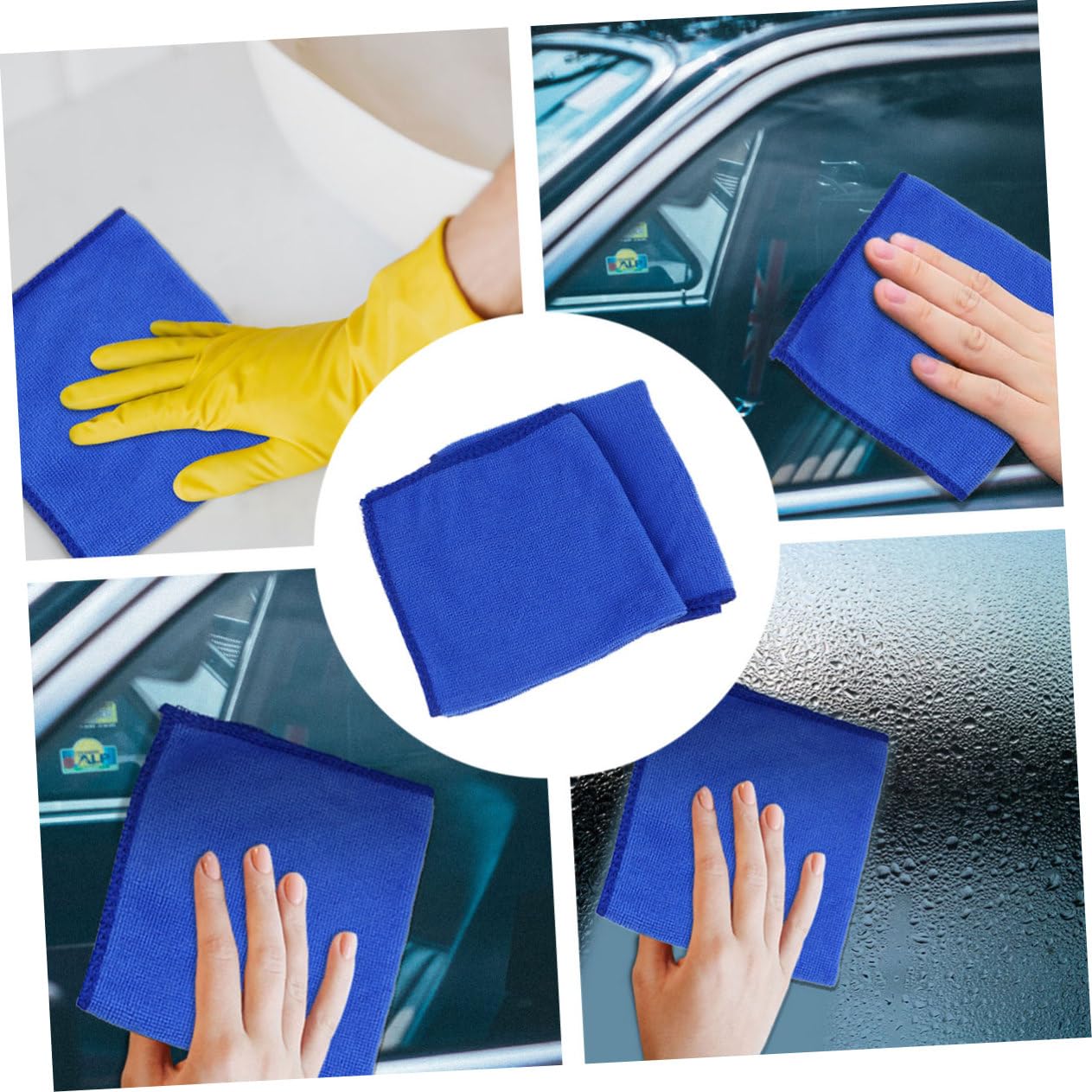 50 Stück Mikrofasertücher Auto Blau Saugstarke Reinigungstücher für Streifenfreies Trocknen Fusselfrei und Wiederverwendbar für Auto Küche und