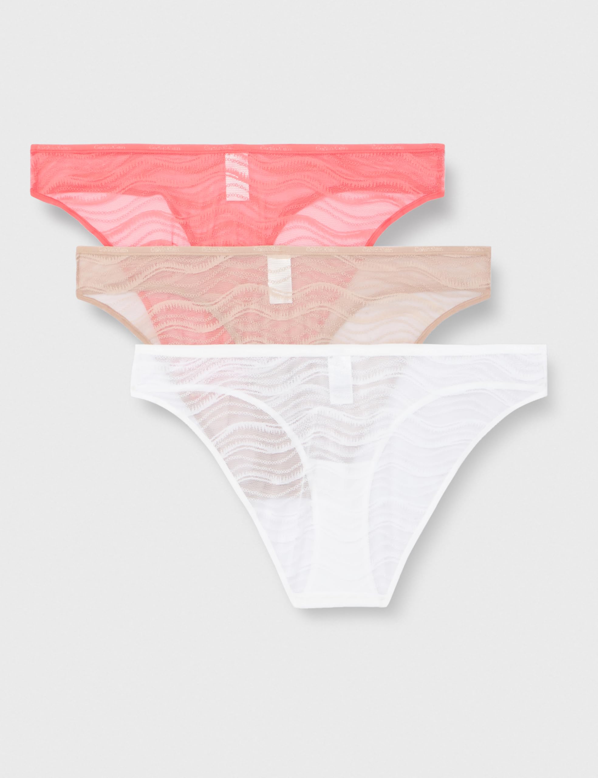 Calvin Klein Damskie majtki bikini 3-pak, Wielokolorowy (Calypso Koral/Cedar/Biały), XL