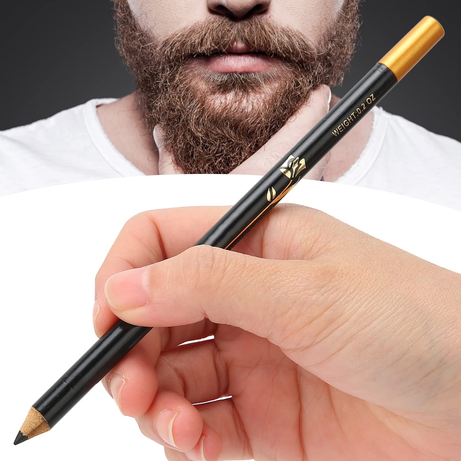 Matita Professionale per Modellare la Barba con Temperamatite, Riempitivo e Strumento per Casa (Nero)