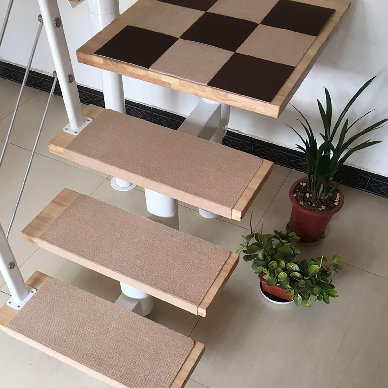 Alfombrillas antideslizantes para escaleras interiores, alfombras de peldaño 22x80 cm
