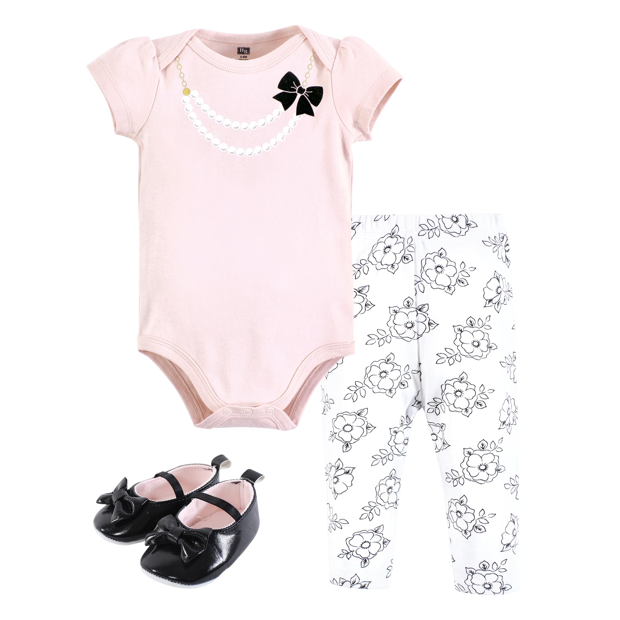 Hudson Baby Unisex Baby Cotton Bodysuit, Pant and Shoe Set