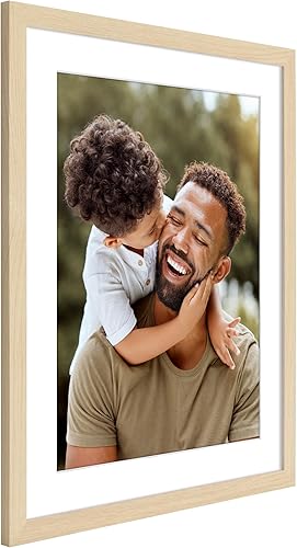 Miniatura 7 de Americanflat Portarretratos de 20 x 24 pulgadas en roble natural, se puede utilizar como portarretratos de 16 x 20 pulgadas con paspartú o marco de