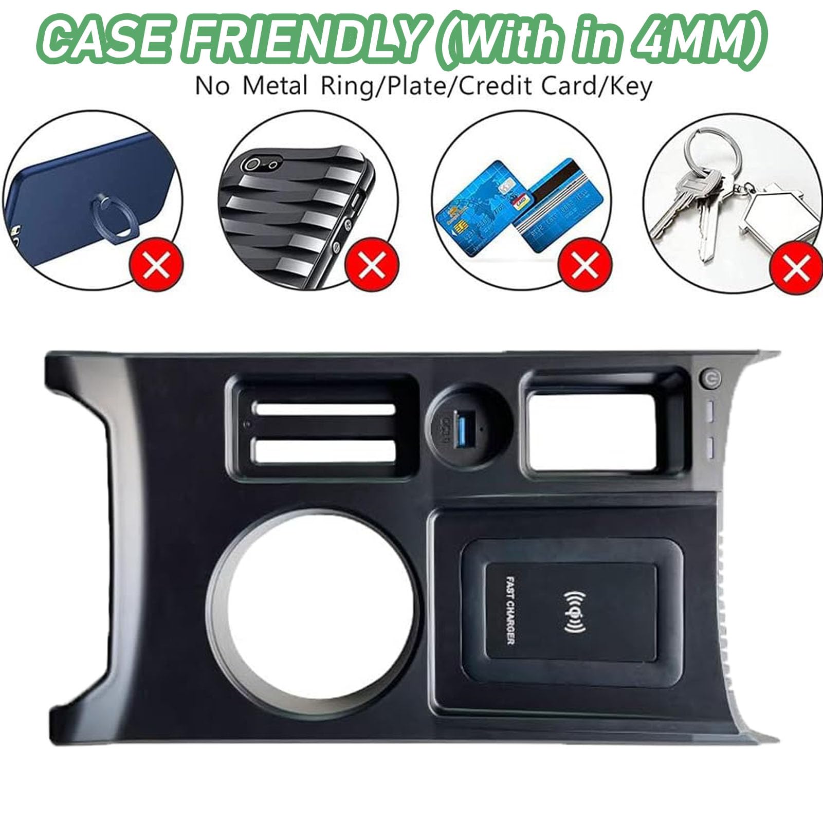DeaVER Caricatore Wireless Auto per Audi A3 (2021 2022 2023) Tutti I Modelli con Sistema di Raffreddamento A Doppio Canale d'Aria Accessori di Aggiornamento A Ricarica Rapida da 15 W