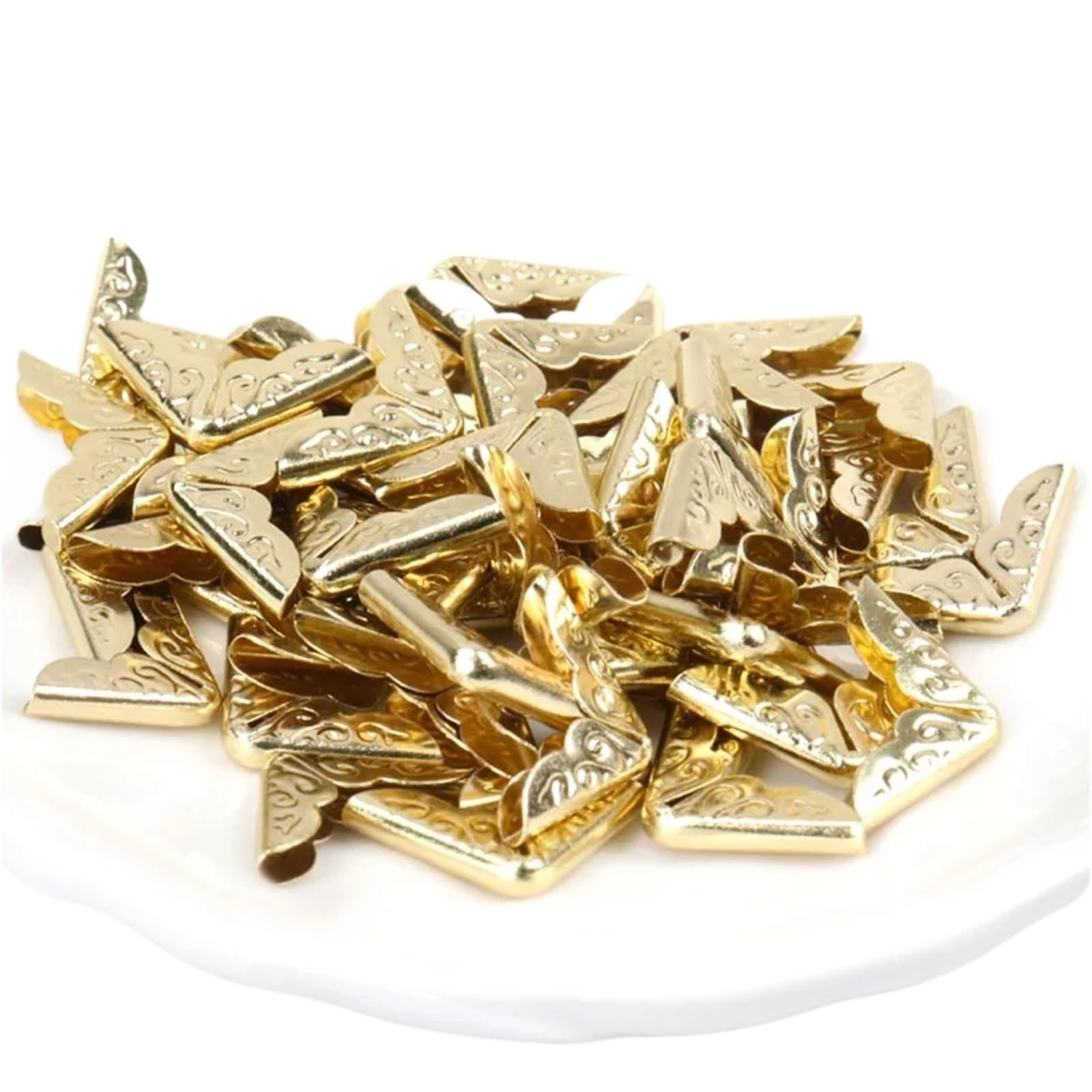 Metalowe narożniki do scrapbookingu, metalowe ochraniacze narożników książek, zestaw 40 sztuk, wiele rozmiarów do książek i rzemiosła (14 x 14 x 2 mm)