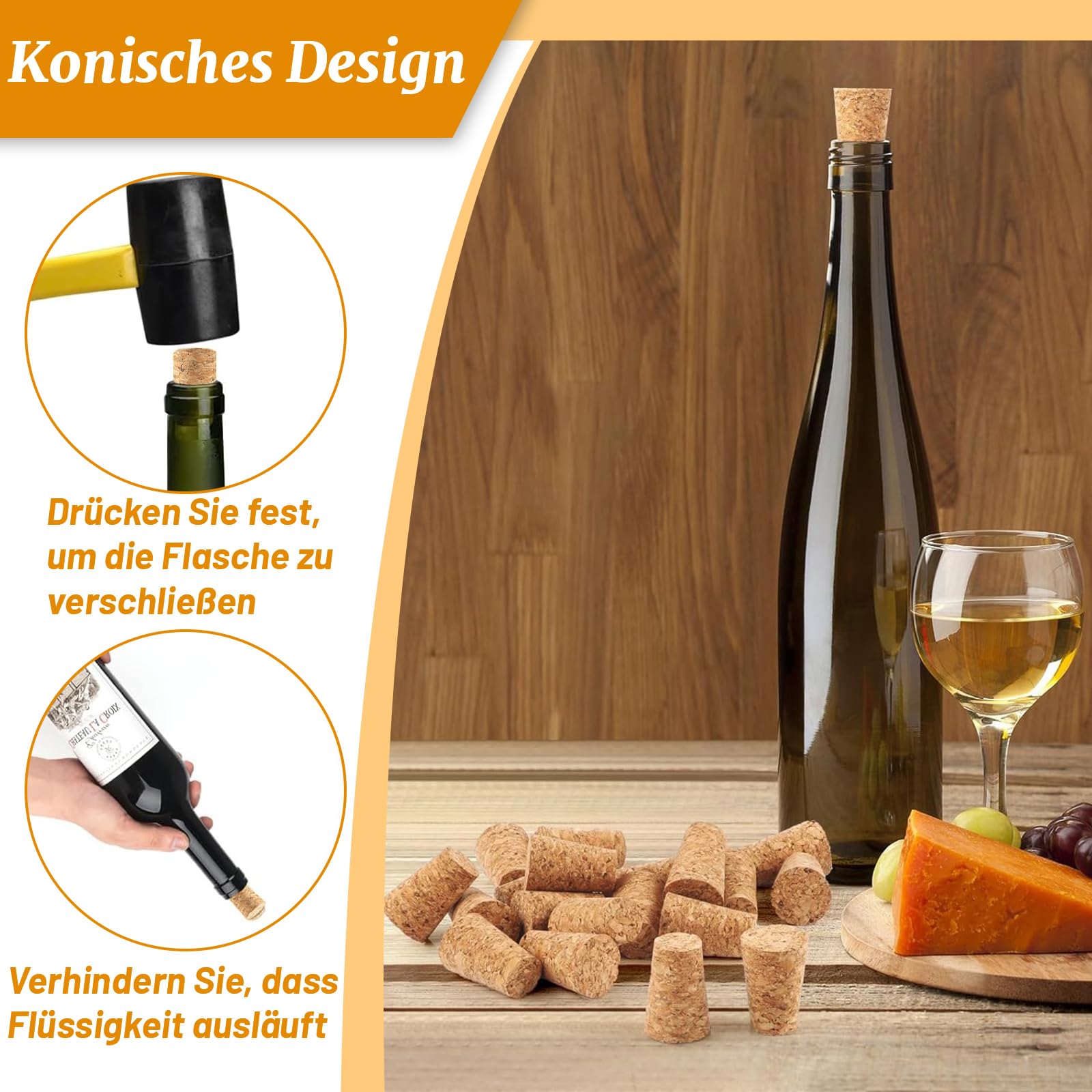 MAEXUS 40 sztuk kork, naturalnych cylindrycznych zapasowych korków do butelek wina