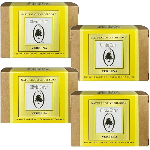 Olivia Care Jabón de verbena premium para baño y cuerpo en barra Orgánico, vegano y natural Aceite de oliva Repara, hidrata, hidrata y limpia