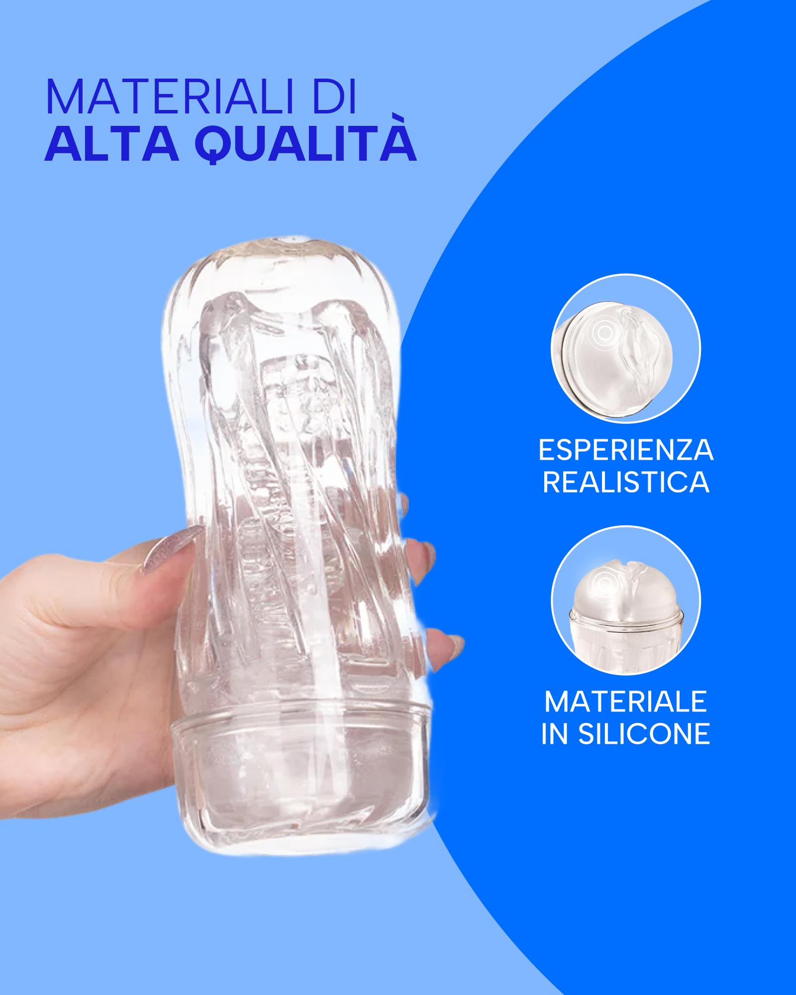 MySecretCase Masturbatore Uomo Vaginee per Uomo Masturbatore per Pene Realistico Vagina Finta Vagina Silicone Sexytoys Uomo Pocket Pussy 17 cm x Ø 3 cm (estendibile) in Elastomero