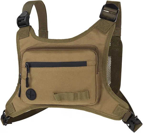 KINGSLONG Running Chest Pack Lightweight: Outdoor Sports Vest Bag - Phone Holder Cycling Hiking Workout Skiing for Men Women