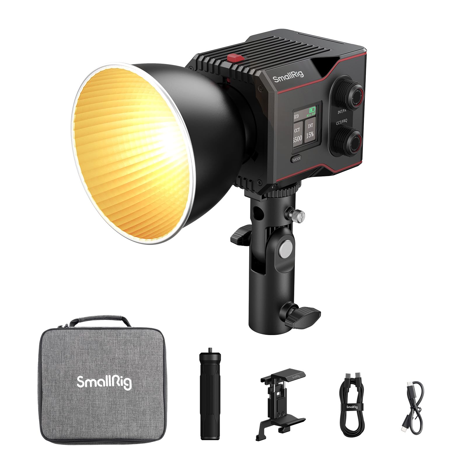 RC 60B COB Video Light, 49Wh Battery 45min Runtime, 63W 11200lux CRI 97+ Bicolor LED Video Light, Portable Palm-Sized Continuous Output Light, for Photography/Video/Studio, Mobile Version