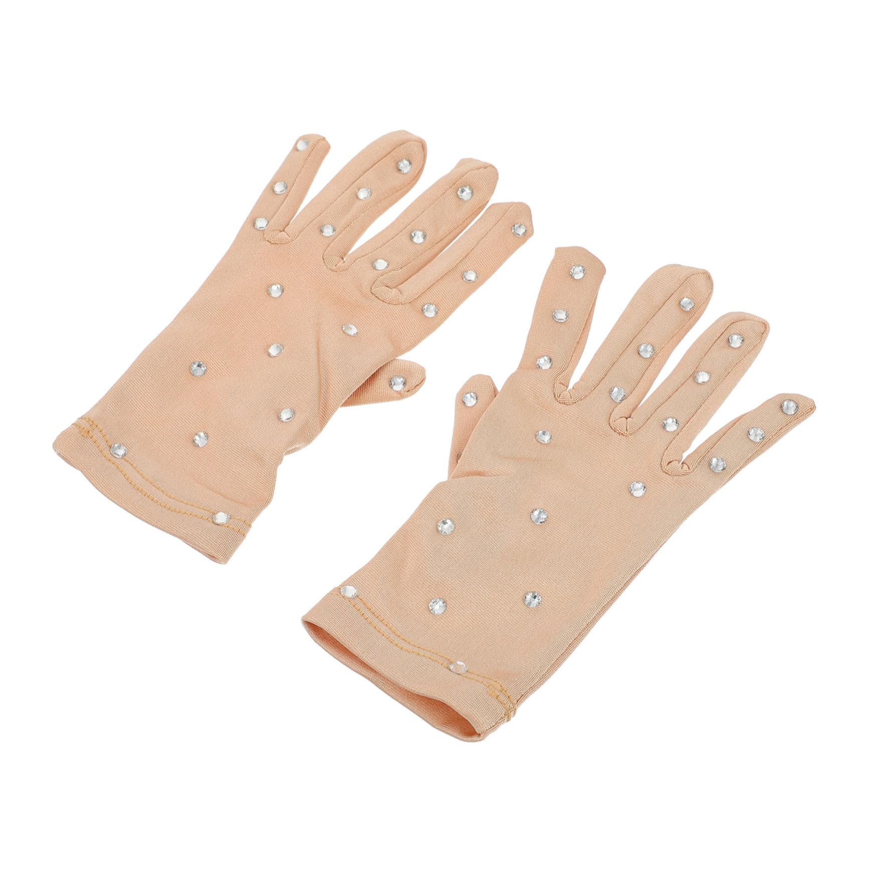 Didiseaon 3pares Guantes De Patinaje Elegantes De Elástica Rhinestones para Actuaciones De Niñas Guantes Antideslizantes Transpirables y Cómodos