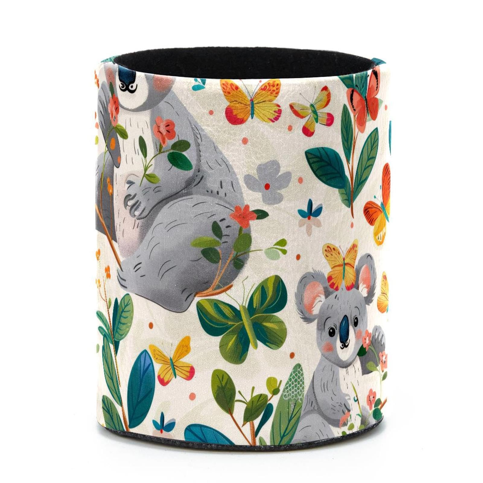VAPOKF Round Pencil Holders for Desk, Cute Koala Pen Holders Pen Pot Makeup Brushes Storage Desktop Stationery Supplies Organiser for Home Office