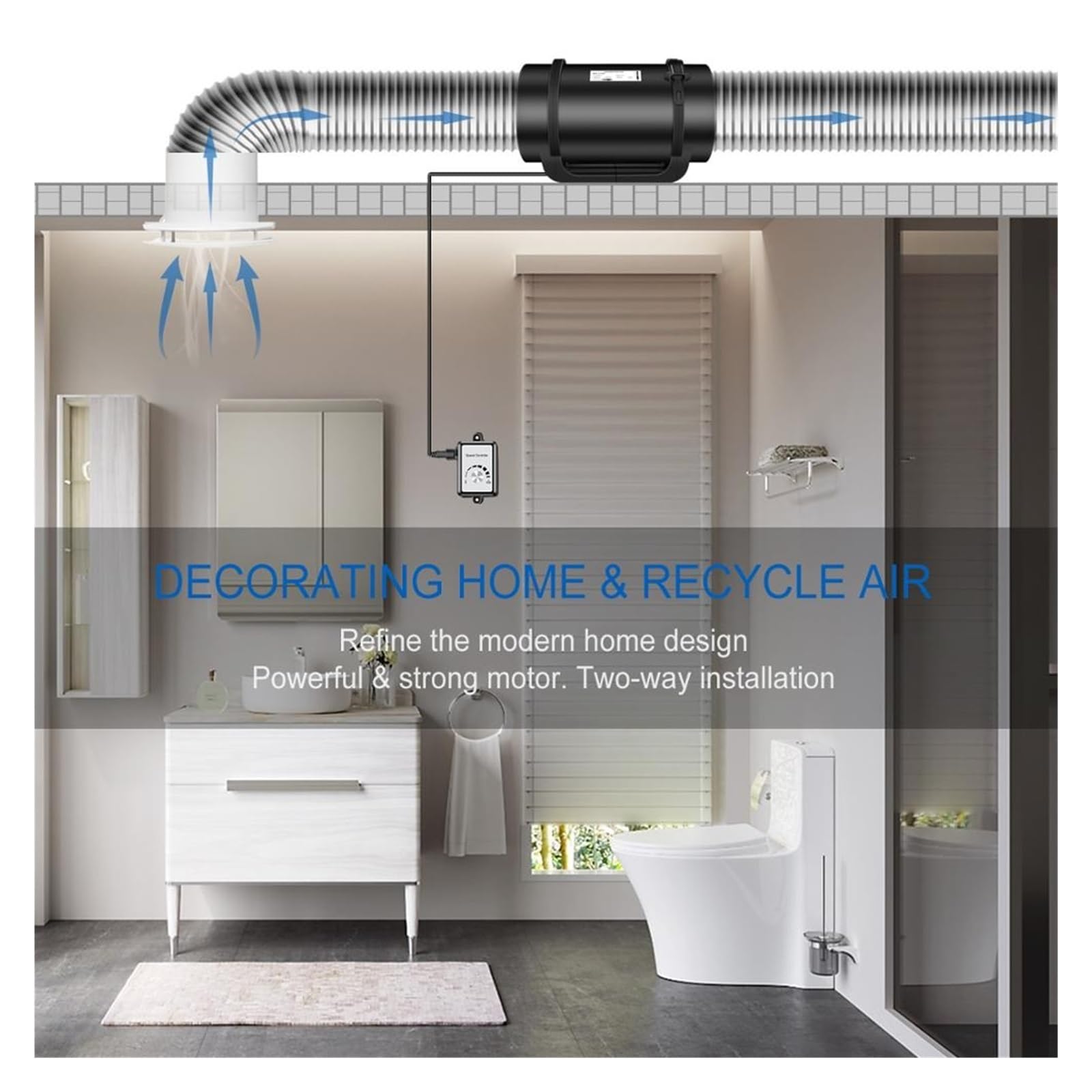 Ventilatore Estrattore D'aria Con Regolatore Di Velocità Variabile PWM Da 6 Pollici In Linea For Ventilatore Di Scarico Del Bagno