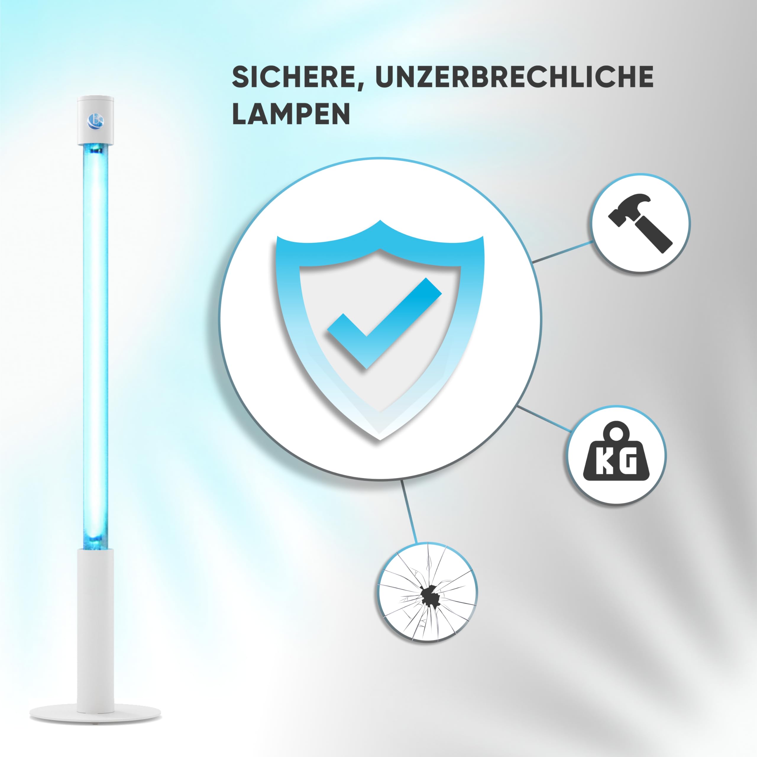 Lampada UV Germicida 360° U60 RC-TIMER +100% 60W Senza Ozono con Telecomando e Timer - Sterilizzatore UV a Luce Ultravioletta 254nm, Lampada al Quarzo 9.000h, Antivirus per Casa, Ufficio