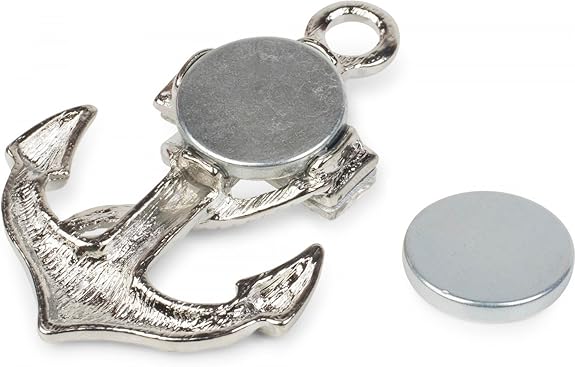 Fermaglio Magnetico Per Sciarpe Con Ancora E Strass - Gioiello Donna - Foto 4