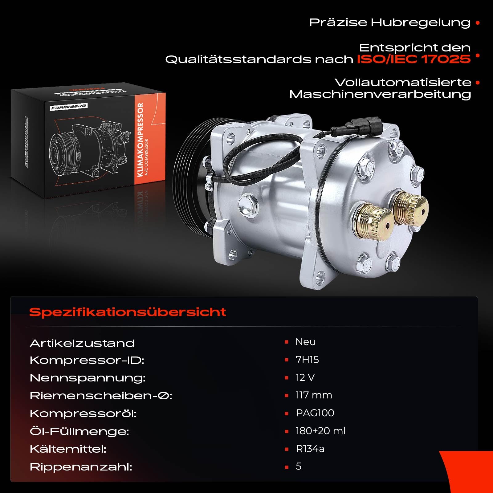 Compressore A/C Con Frizione Per Ducato/Boxer/Jumper - Ricambio 98462134 Con Olio PAG100 - Foto 5