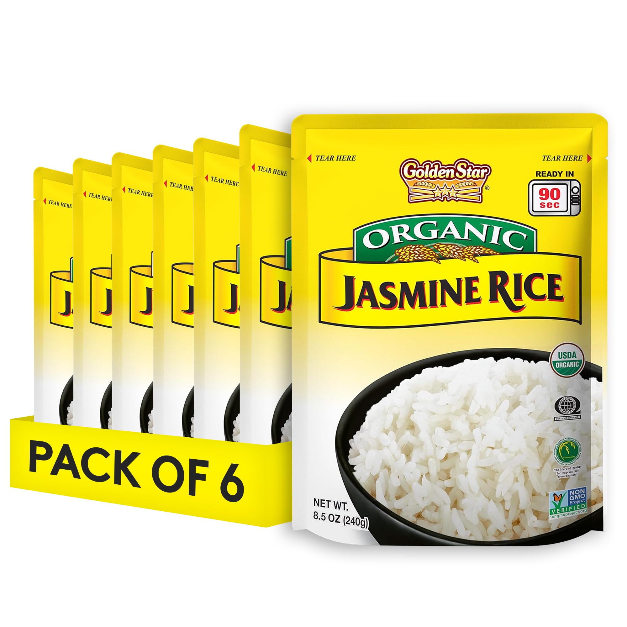 Amazon.com : Golden Star Organic Thai Hom Mali White Jasmine Rice