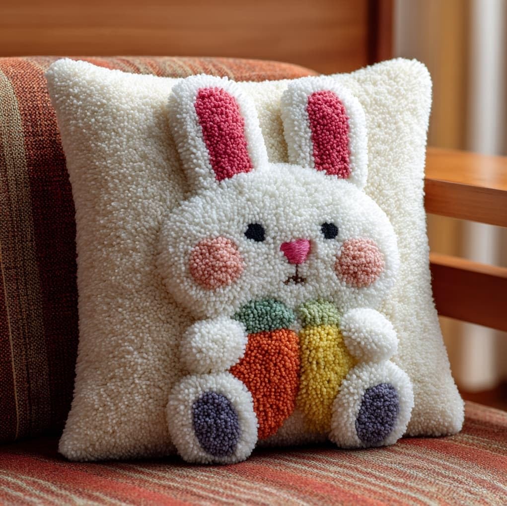 WallustrioaW Latch Hook Kit for Beginners,Cute Bunny