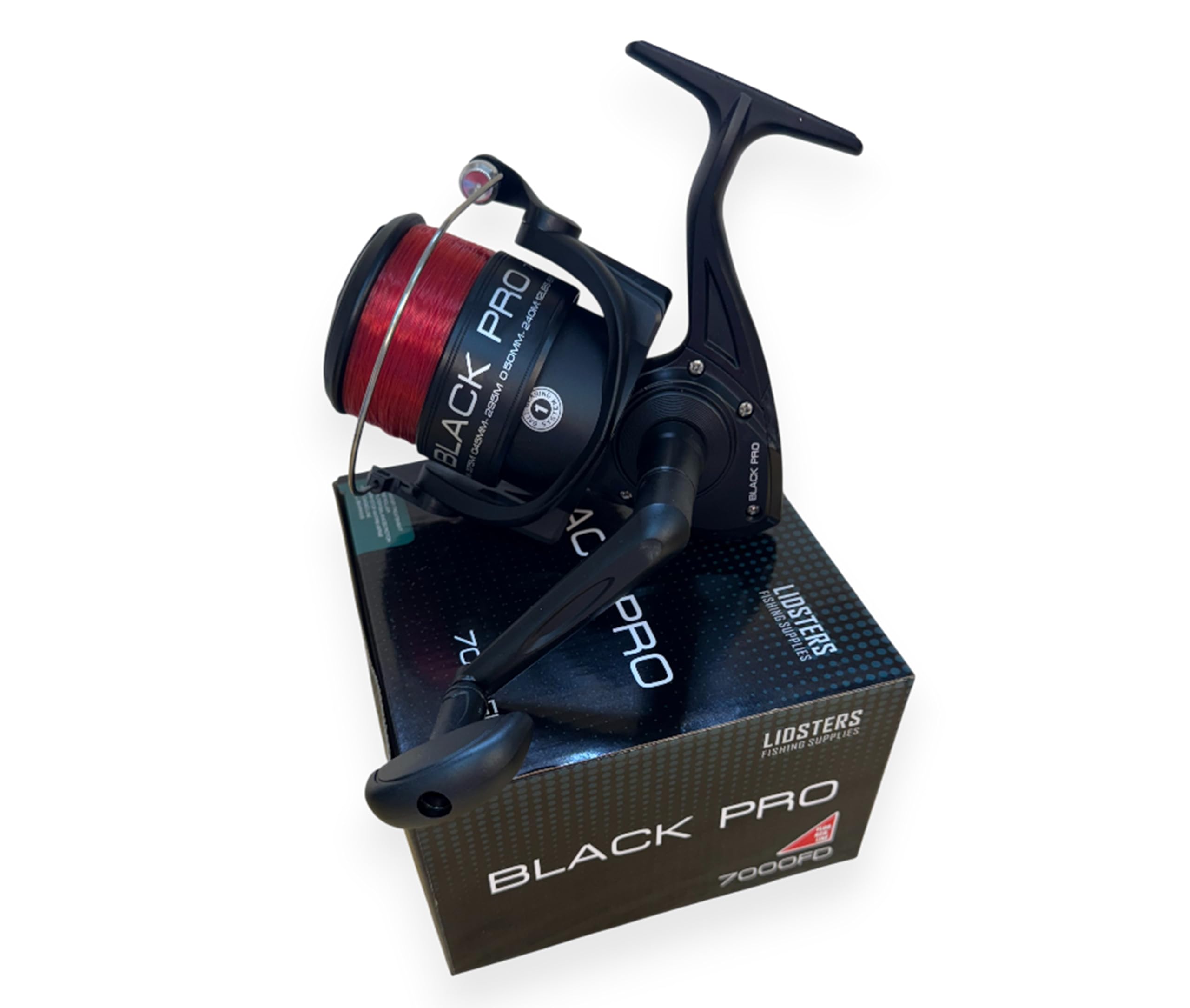 Lot de 2 grands moulinets noirs Pro 70 FD pour la pêche en mer, la plage, la jetée, la ligne rouge 7000