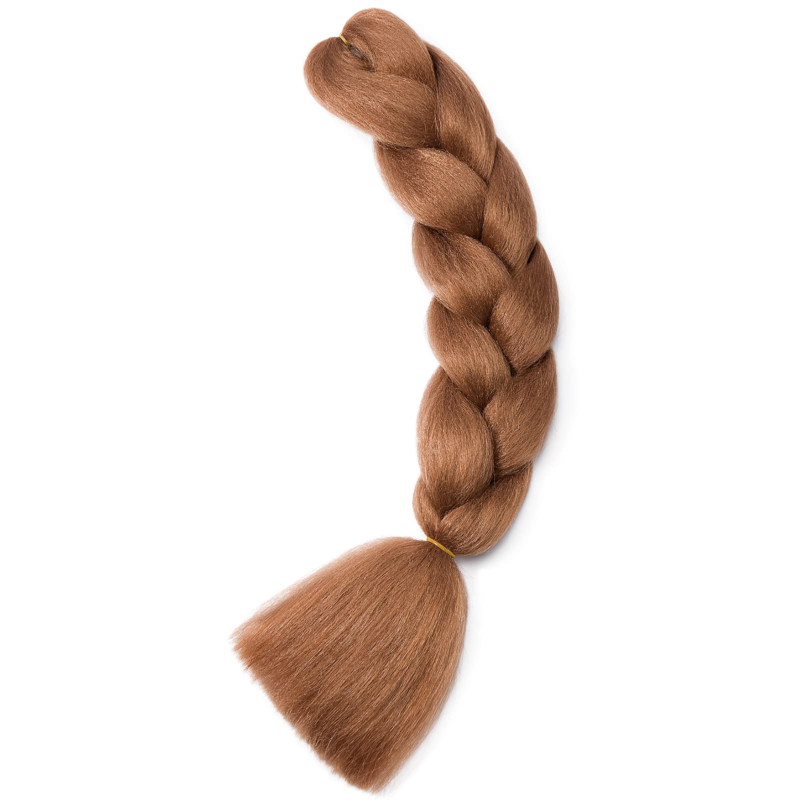 24" Extensiones para Trenzas Africanas Extensiones de Pelo Trenzas Africanas 1 Paquete Pelo Sintetico Extensiones de Trenzado de Cabello Box Crochet Braiding Hair(Castaño Claro) — view 6