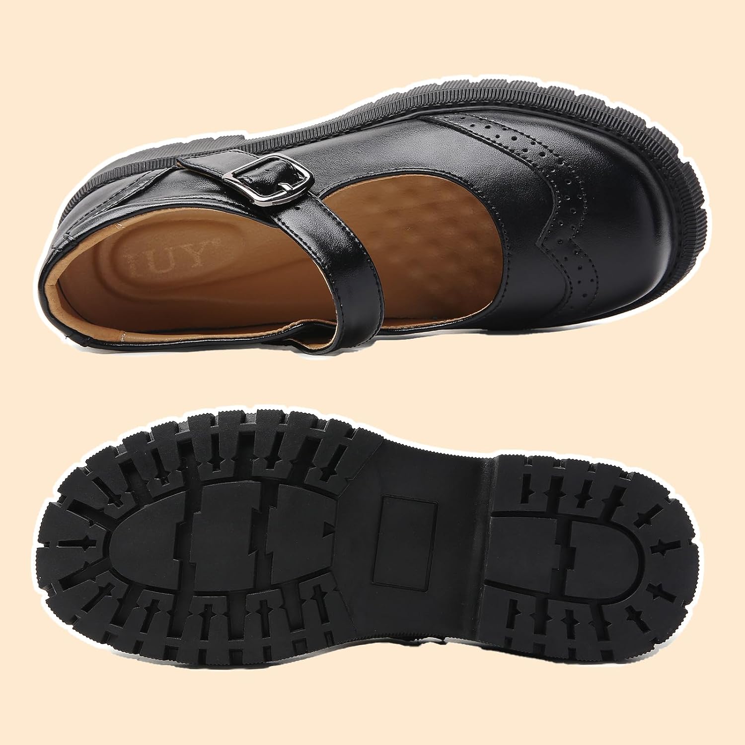 Mary Jane Shoes Women Mary Janes for Women Platform Ladies Non Slip Chunky Maryjane Flats Shoe Casual Dress Comfortable School Shoes - Image 6